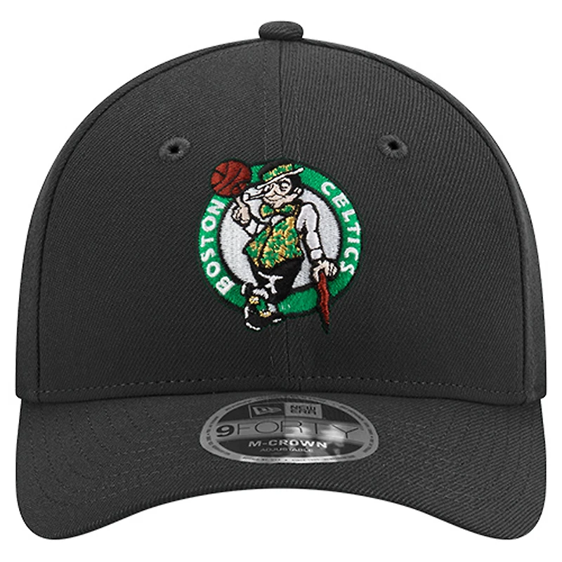Casquette ajustable New Era 9FORTY Stock M-Crown noire des Boston Celtics pour homme