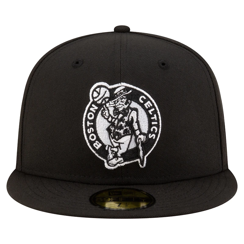 Men's New Era Black Boston Celtics & White Logo 59FIFTY Fitted Hat