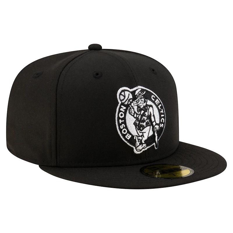 Casquette ajustée 59FIFTY avec logo noir et blanc des Boston Celtics New Era pour homme