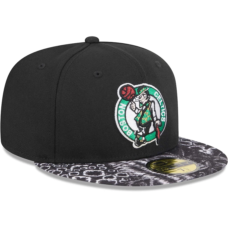 Casquette ajustée 59FIFTY à visière noire Boston Celtics Coral Reef New Era pour homme