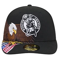Men's New Era Black Boston Celtics Freedom Pre-Curved 59FIFTY Fitted Hat