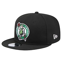 Casquette à visière plate noire New Era Boston Celtics avec logo 18x Champs 9FIFTY pour homme