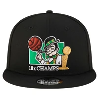 Casquette snapback Lucky 18x Champs 9FIFTY Boston Celtics noire New Era pour homme