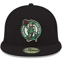 Casquette ajustée New Era 59FIFTY noire pour homme, couleur officielle des Boston Celtics