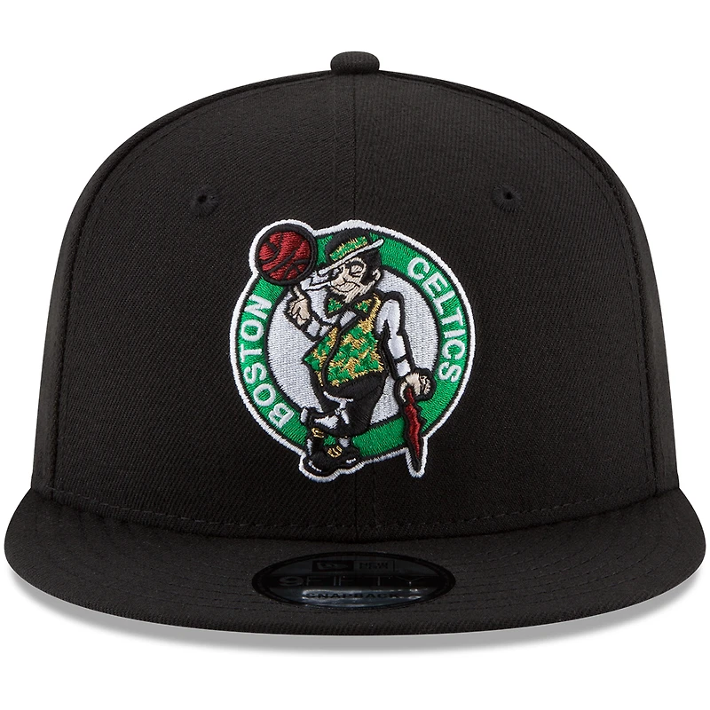 Men's New Era Black Boston Celtics Official Team Color 9FIFTY Snapback Hat