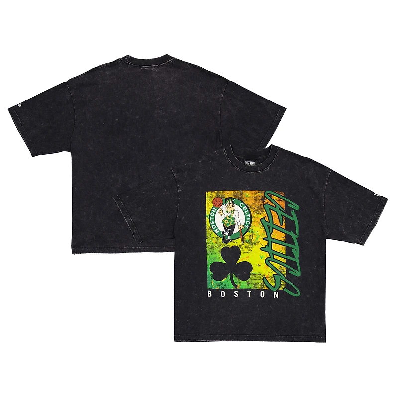 T-shirt délavé enzymatique Boston Celtics Sport Classics noir New Era pour homme