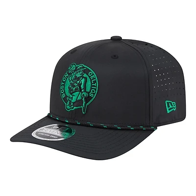 Men's New Era Black Boston Celtics Sport Rope Vented Stretch-Snap 9SEVENTY Hat