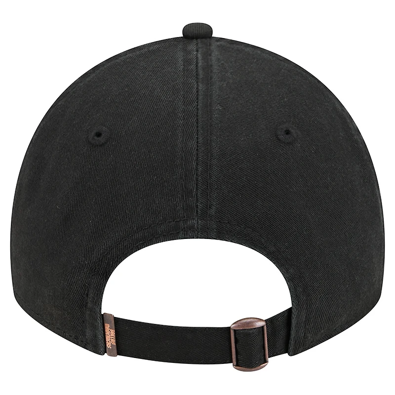 Casquette ajustable 9TWENTY noire New Era pour homme avec appliqué en tissu Boston Celtics