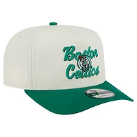 Men's New Era Cream/Kelly Green Boston Celtics Chainstitch 9FIFTY A-Frame Snapback Hat