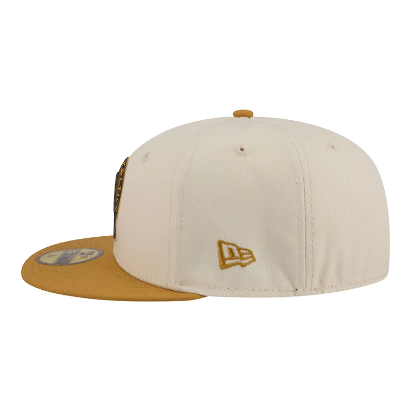 Men's New Era Cream/Tan Boston Celtics Two-Tone Color Pack 59FIFTY Fitted Hat
