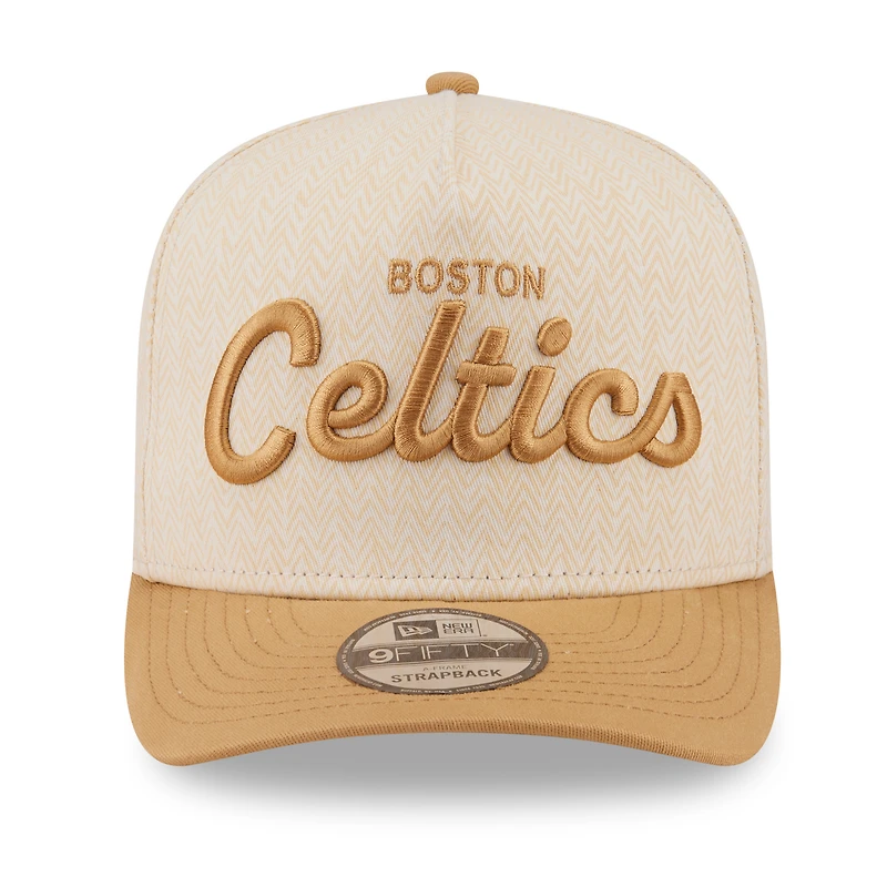 Casquette snapback New Era crème Boston Celtics 9FIFTY A-Frame pour homme