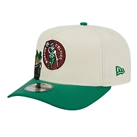 Men's New Era  Cream Boston Celtics Illustrated Mascot 2-Toned Pre-Curved A-Frame 9FIFTY Adjustable Hat