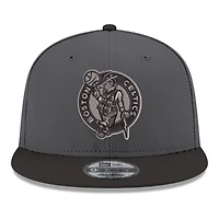 Men's New Era Gray/Black Boston Celtics Logo 2-Tone 9FIFTY Snapback Hat