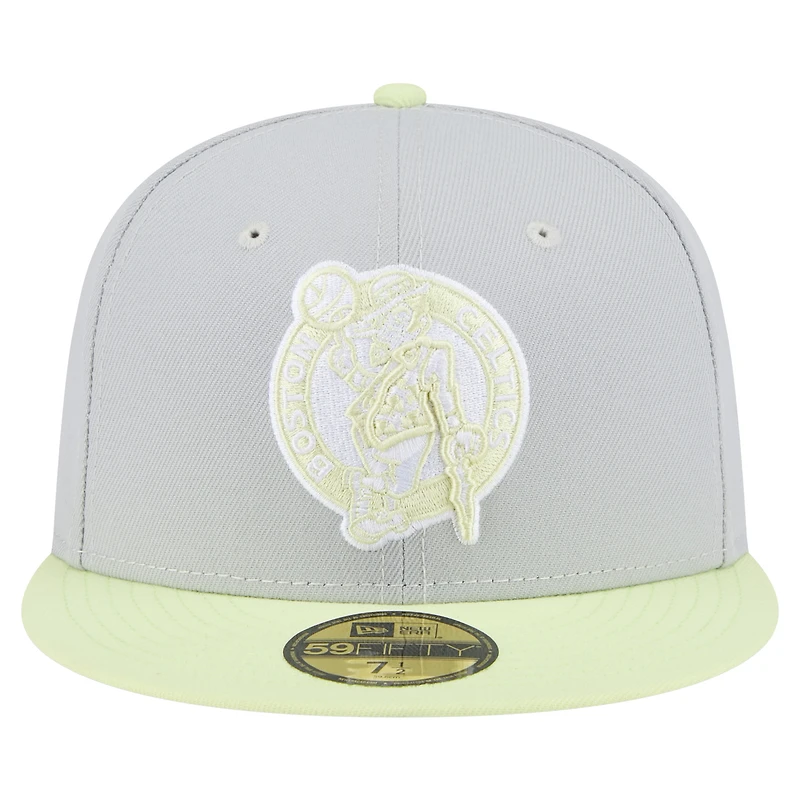 Men's New Era  Gray/Green Boston Celtics Color Pack 2-Tone 59FIFTY Fitted Hat