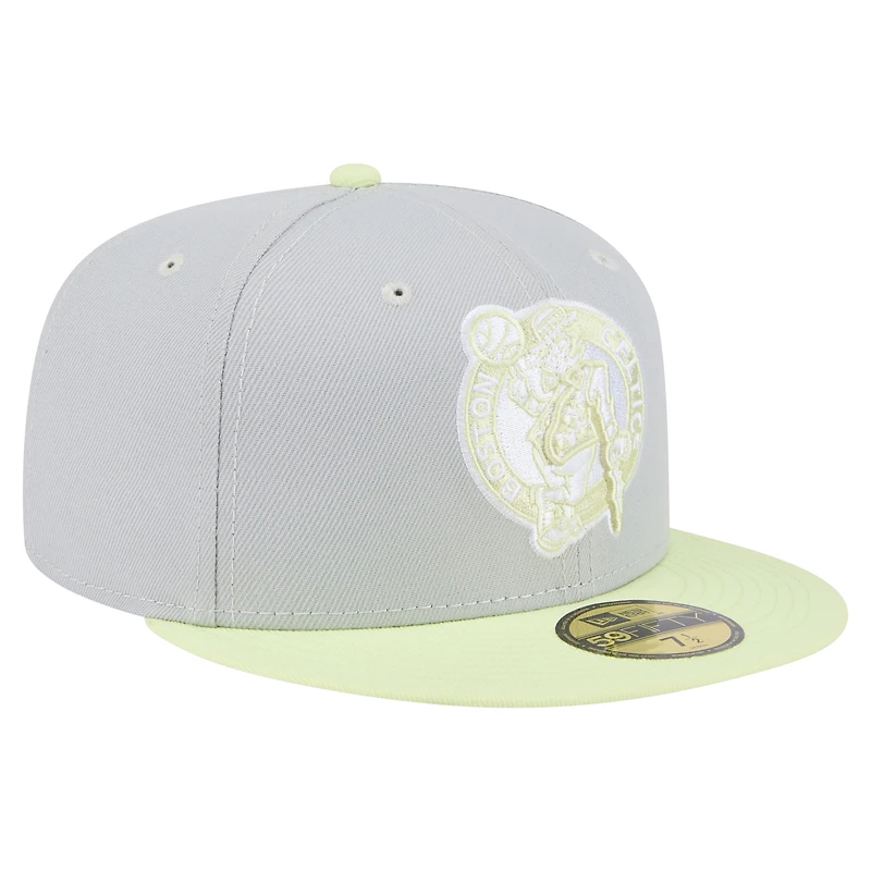 Casquette ajustée 59FIFTY Boston Celtics bicolore gris/vert New Era pour homme