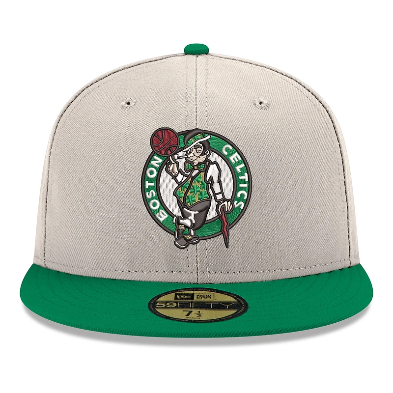 Men's New Era Gray/Kelly Green Boston Celtics Chrome 59FIFTY Fitted Hat