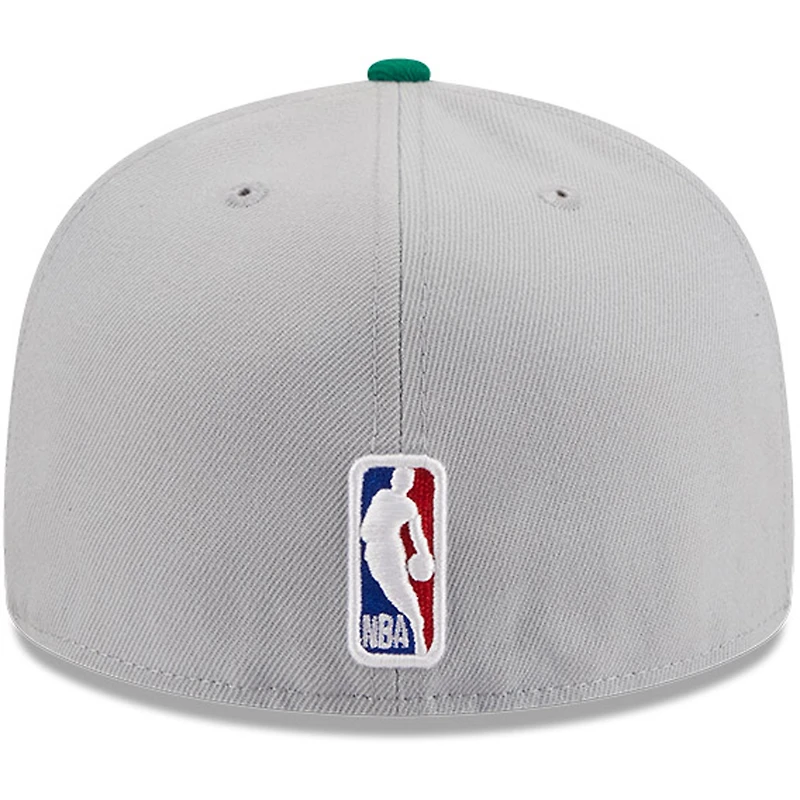 Men's New Era Gray/Kelly Green Boston Celtics Tip-Off Two-Tone 59FIFTY Fitted Hat