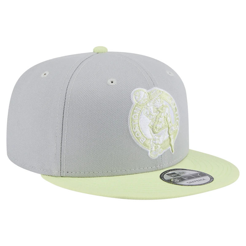 Men's New Era Gray/Light Green Boston Celtics Color Pack Two-Tone 9FIFTY Snapback Hat