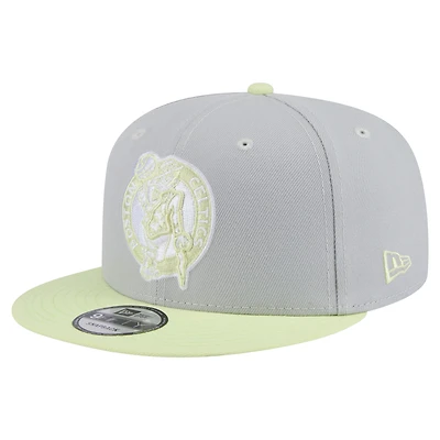 Casquette snapback bicolore 9FIFTY gris/vert clair Boston Celtics New Era pour homme