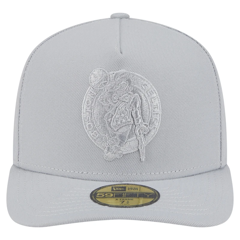 Men's New Era  Gray Boston Celtics Colorpack A-Frame Pinch Front 59FIFTY Fitted Hat