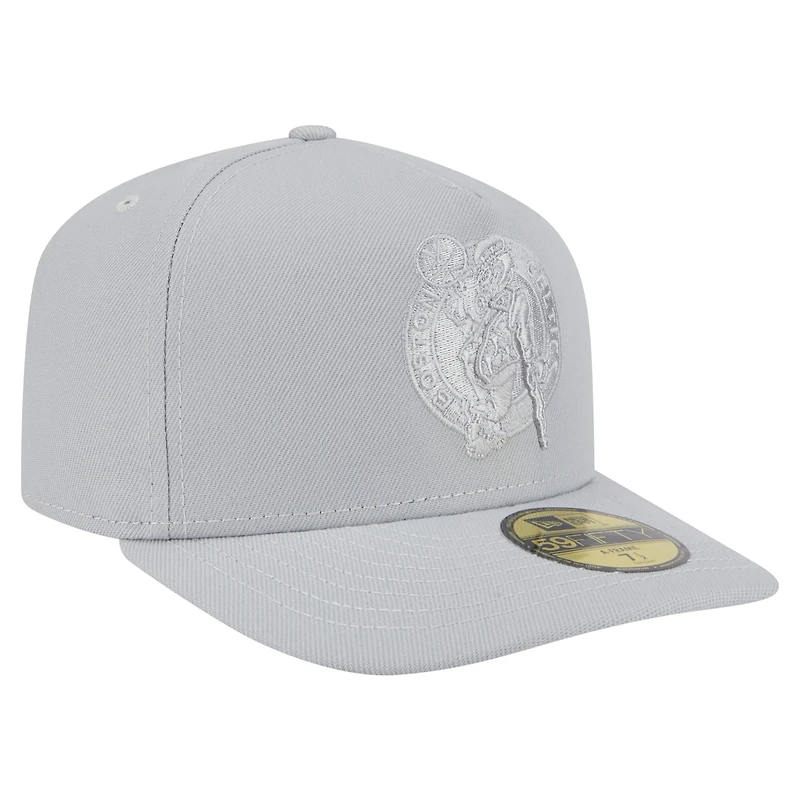 Men's New Era  Gray Boston Celtics Colorpack A-Frame Pinch Front 59FIFTY Fitted Hat