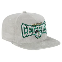 Men's New Era Gray Boston Celtics Throwback Corduroy Golfer Snapback Hat