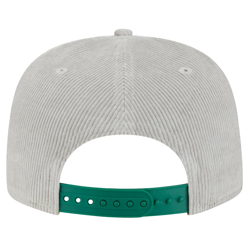 Men's New Era Gray Boston Celtics Throwback Corduroy Golfer Snapback Hat