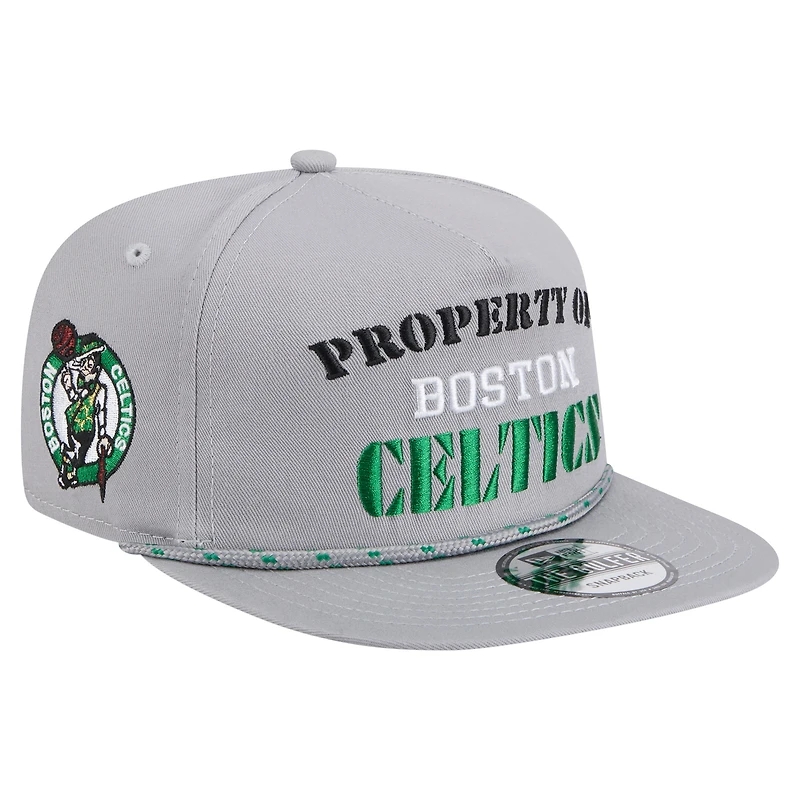 Casquette snapback grise Boston Celtics Throwback Property Of Golfer pour homme de New Era
