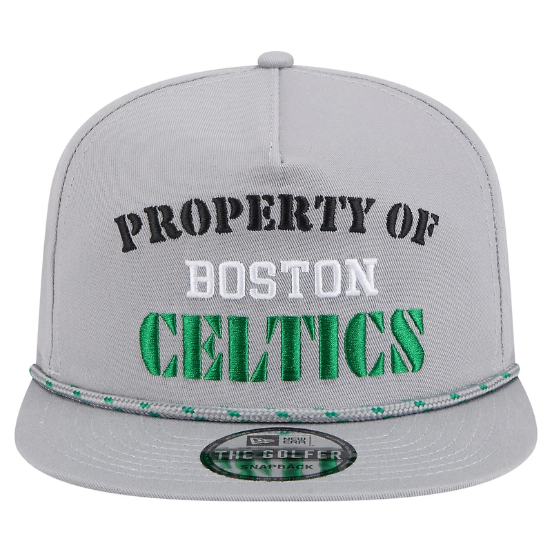 Casquette snapback grise Boston Celtics Throwback Property Of Golfer pour homme de New Era