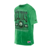 Men's New Era  Green Boston Celtics Oversized Throwback Collection Mineral Wash T-Shirt