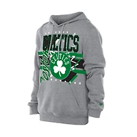 Men's New Era  Heather Gray Boston Celtics Injection Sport Classics Fleece Hoodie