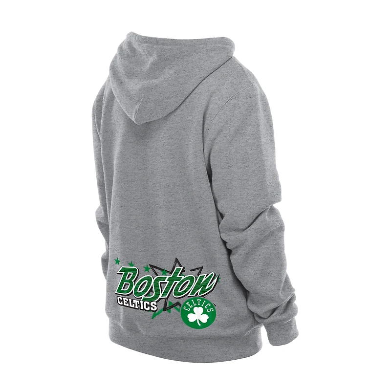 Men's New Era  Heather Gray Boston Celtics Injection Sport Classics Fleece Hoodie