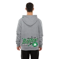 Men's New Era  Heather Gray Boston Celtics Injection Sport Classics Fleece Hoodie