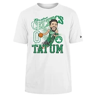 Men's New Era Jayson Tatum White Boston Celtics Caricature Player T-Shirt