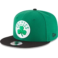 Casquette ajustable 9FIFTY Snapback ajustable bicolore des Boston Celtics New Era Kelly pour homme, vert/noir