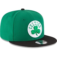 Casquette ajustable 9FIFTY Snapback ajustable bicolore des Boston Celtics New Era Kelly pour homme, vert/noir
