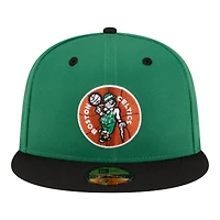 Casquette ajustée New Era 59FIFTY pour homme, vert Kelly/noir, Boston Celtics, style années 80.