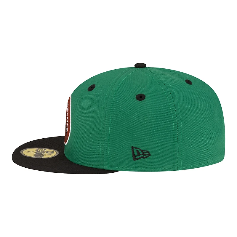 Men's New Era  Kelly Green/Black Boston Celtics 80s Throwback 59FIFTY Fitted Hat