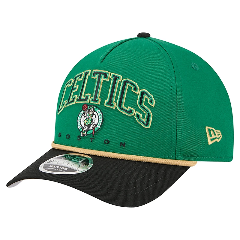 Casquette ajustable New Era pour homme, vert Kelly/noir, Boston Celtics Arch 9FORTY M-Crown A-Frame