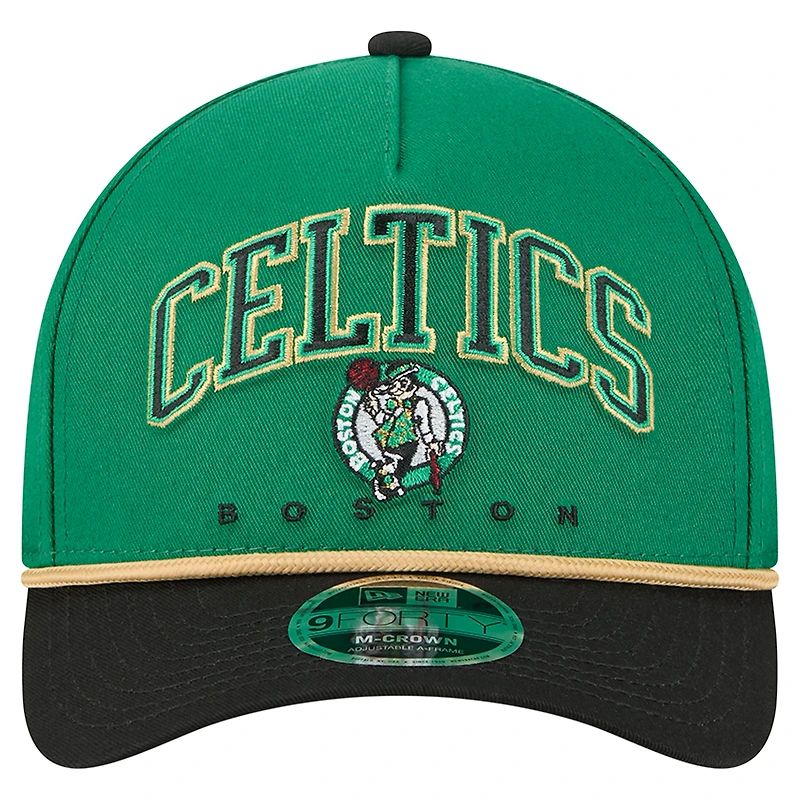 Men's New Era  Kelly Green/Black Boston Celtics Arch 9FORTY M-Crown A-Frame Adjustable Hat