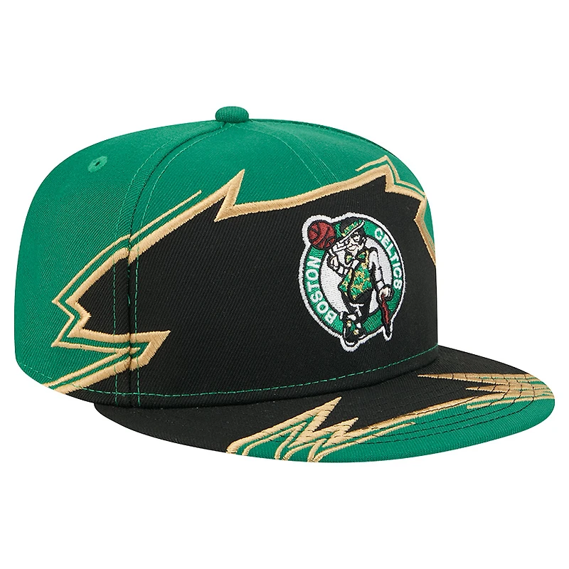 Men's New Era Kelly Green/Black Boston Celtics Break 59FIFTY Fitted Hat