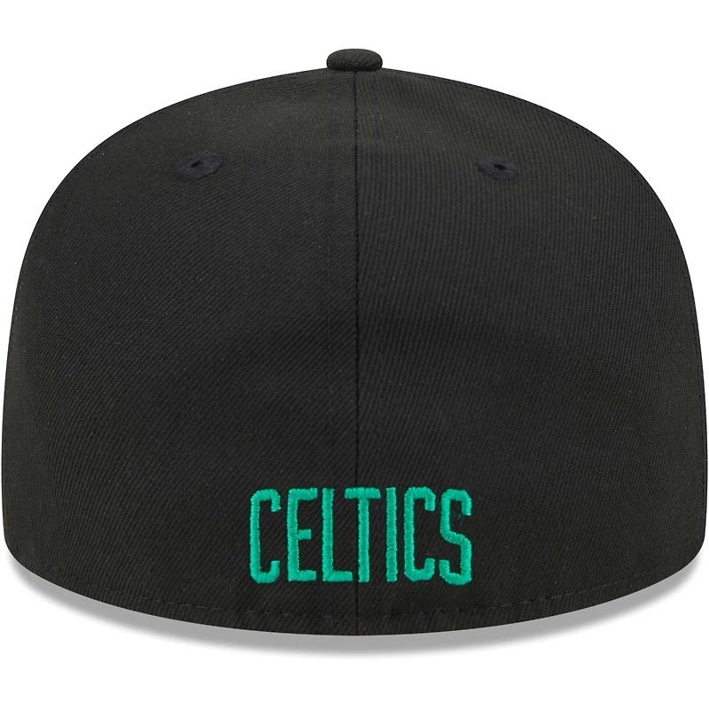 Men's New Era Kelly Green/Black Boston Celtics Gameday Wordmark 59FIFTY Fitted Hat