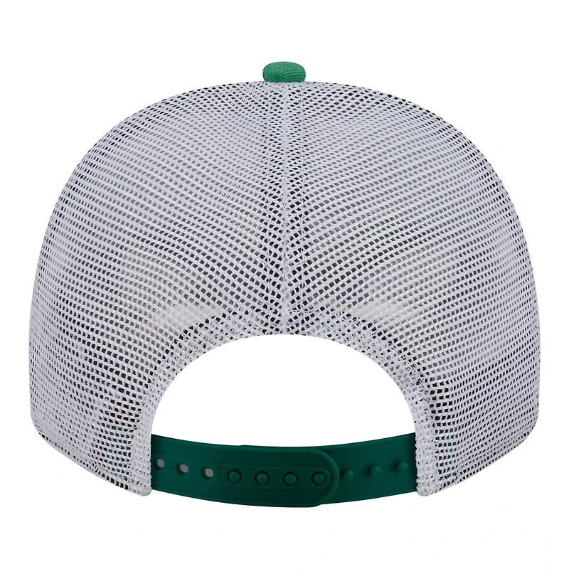 Men's New Era Kelly Green/White Boston Celtics Washed Meshback 9FIFTY Adjustable Hat