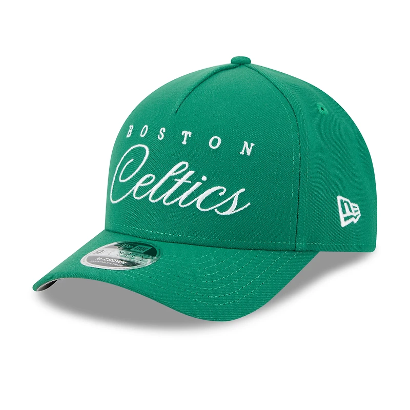 Men's New Era Kelly Green Boston Celtics 2025 NBA Draft M-Crown A-Frame 9FORTY Adjustable Hat