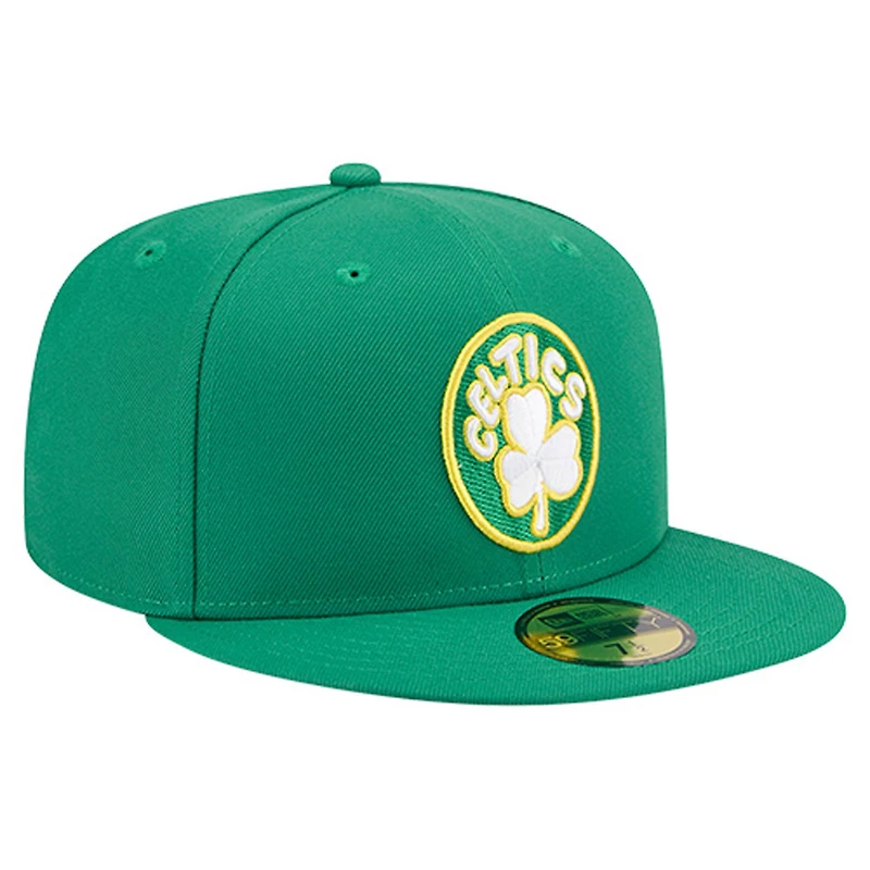 Casquette ajustée New Era 59FIFTY pour homme, vert Kelly, logo Boston Celtics.