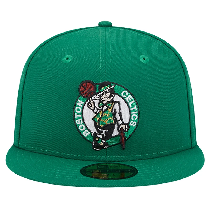 Casquette ajustée 59FIFTY New Era Kelly Green Boston Celtics Court Sport pour hommes