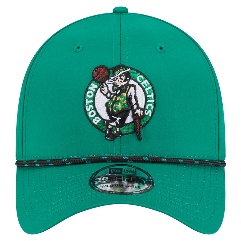 Casquette New Era Kelly Green Boston Celtics Featherweight Poly Rope Flex 39Thirty pour homme