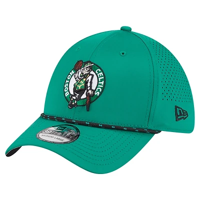 Casquette New Era Kelly Green Boston Celtics Featherweight Poly Rope Flex 39Thirty pour homme