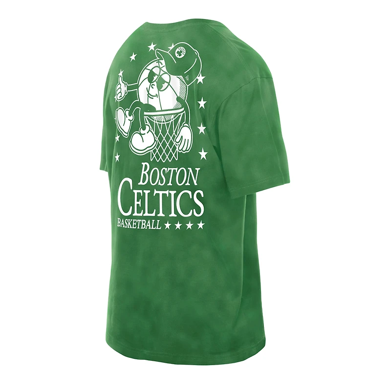 T-shirt oversize New Era vert Kelly pour homme, Boston Celtics, délavé aux enzymes, Old School Sport
