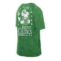 T-shirt oversize New Era vert Kelly pour homme, Boston Celtics, délavé aux enzymes, Old School Sport